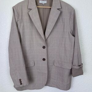 WAYF Plaid Blazer in Taupe Size L